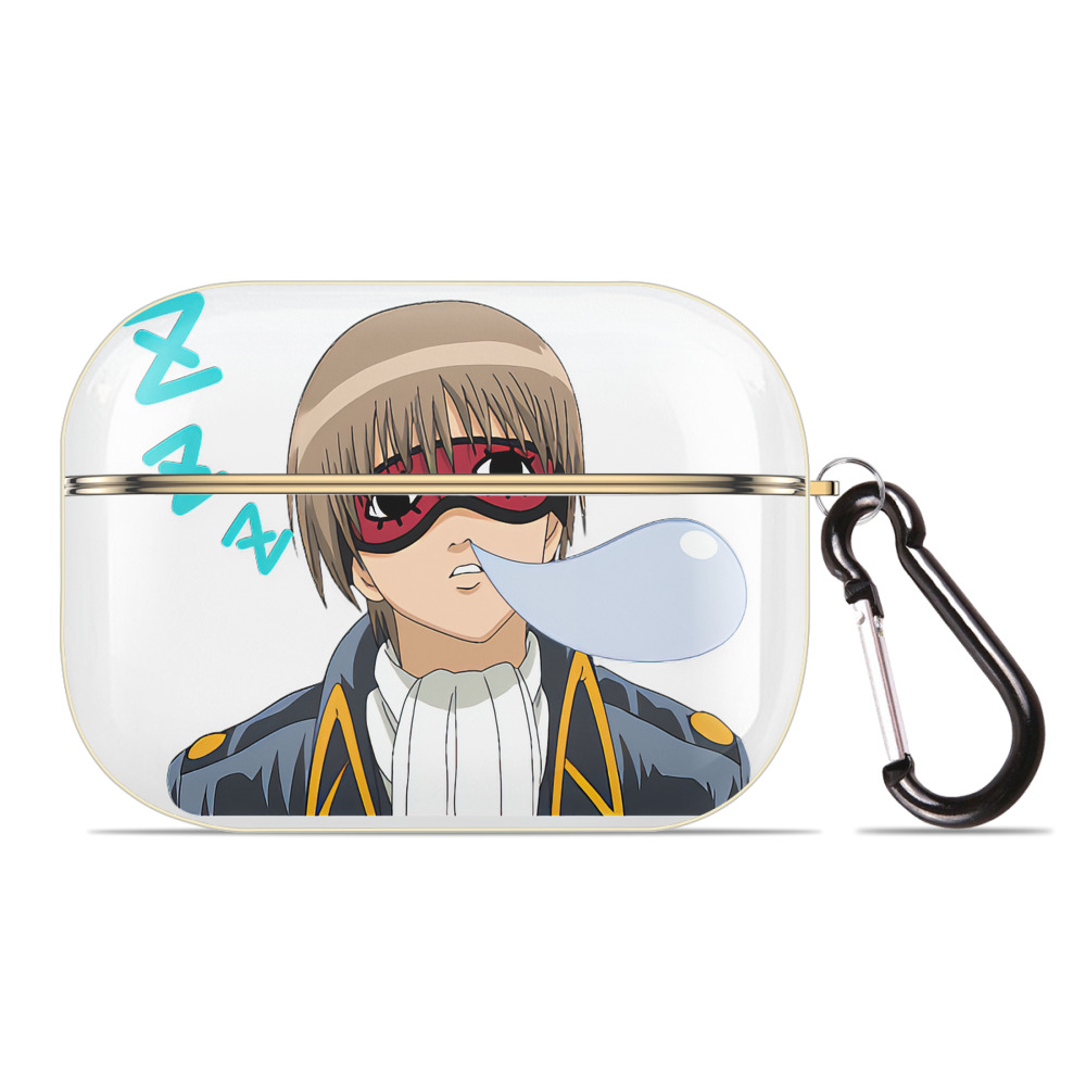 （画像用） ぎんたま 坂田銀時（さかたぎんとき） 神楽 志村新八（しむら しんぱち） GINTAMA Sakata Gintoki Kagura Shimura Shinpachi 【AirPods Pro用】ハードシェル保護ケース｜耐衝撃・防指紋・カラビナ付き商品仕様