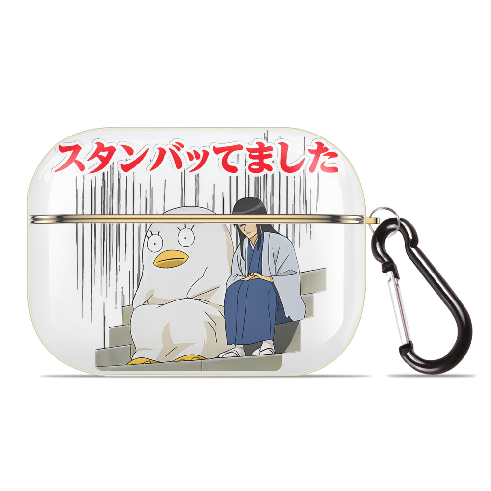 （画像用） ぎんたま 坂田銀時（さかたぎんとき） 神楽 志村新八（しむら しんぱち） GINTAMA Sakata Gintoki Kagura Shimura Shinpachi 【AirPods Pro用】ハードシェル保護ケース｜耐衝撃・防指紋・カラビナ付き商品仕様