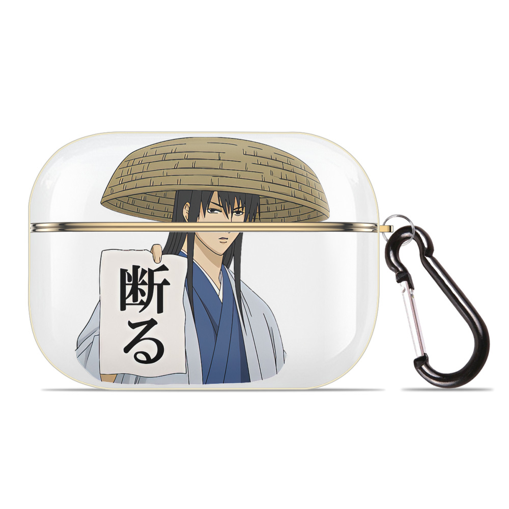 （画像用） ぎんたま 坂田銀時（さかたぎんとき） 神楽 志村新八（しむら しんぱち） GINTAMA Sakata Gintoki Kagura Shimura Shinpachi 【AirPods Pro用】ハードシェル保護ケース｜耐衝撃・防指紋・カラビナ付き商品仕様