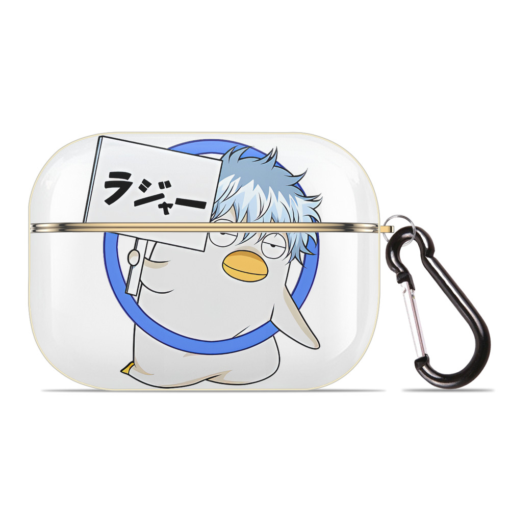 （画像用） ぎんたま 坂田銀時（さかたぎんとき） 神楽 志村新八（しむら しんぱち） GINTAMA Sakata Gintoki Kagura Shimura Shinpachi 【AirPods Pro用】ハードシェル保護ケース｜耐衝撃・防指紋・カラビナ付き商品仕様