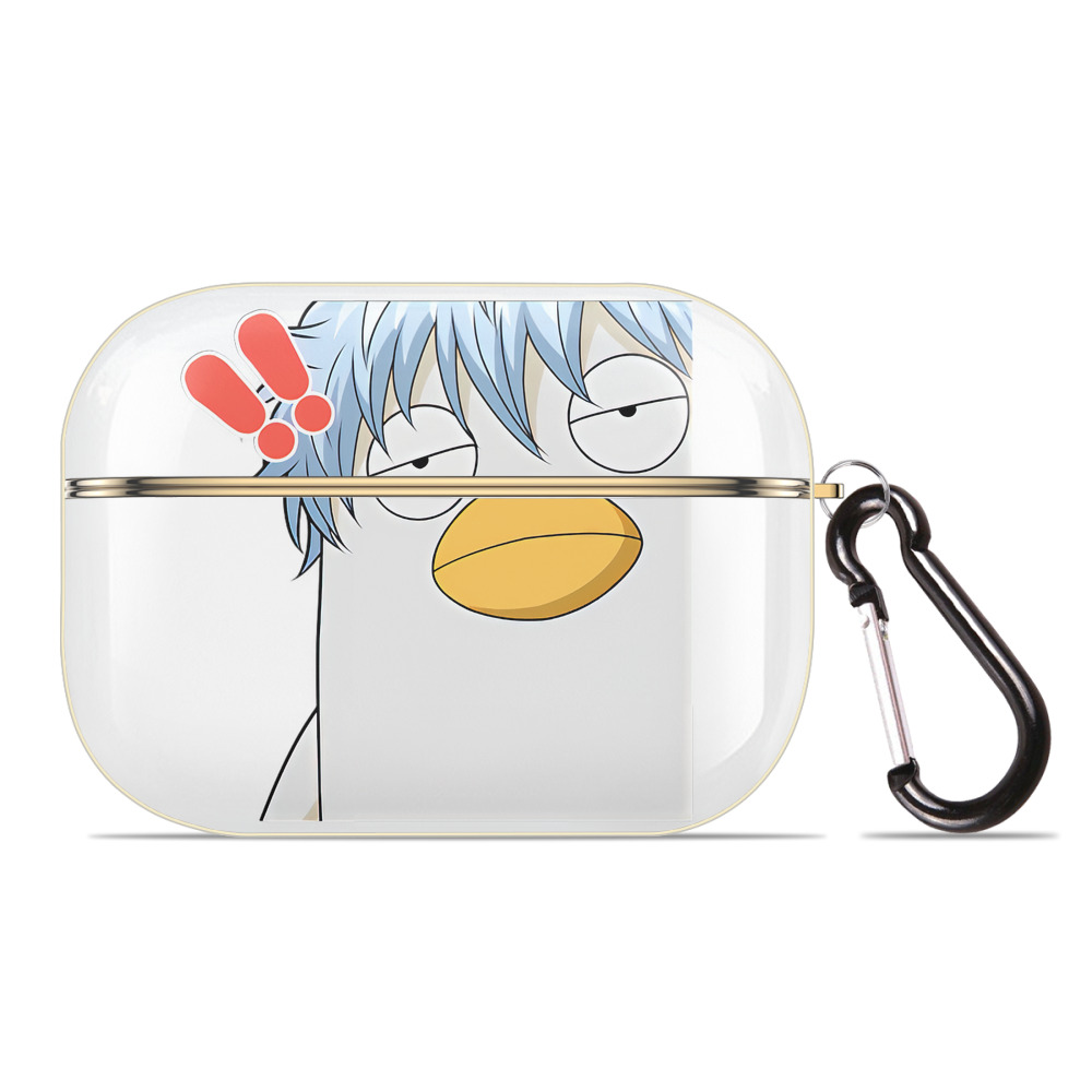 （画像用） ぎんたま 坂田銀時（さかたぎんとき） 神楽 志村新八（しむら しんぱち） GINTAMA Sakata Gintoki Kagura Shimura Shinpachi 【AirPods Pro用】ハードシェル保護ケース｜耐衝撃・防指紋・カラビナ付き商品仕様