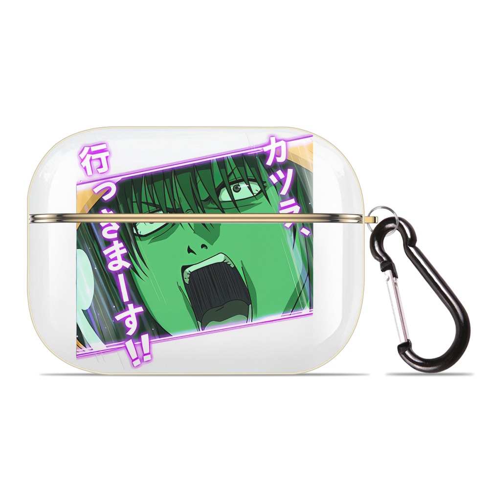 （画像用） ぎんたま 坂田銀時（さかたぎんとき） 神楽 志村新八（しむら しんぱち） GINTAMA Sakata Gintoki Kagura Shimura Shinpachi 【AirPods Pro用】ハードシェル保護ケース｜耐衝撃・防指紋・カラビナ付き商品仕様