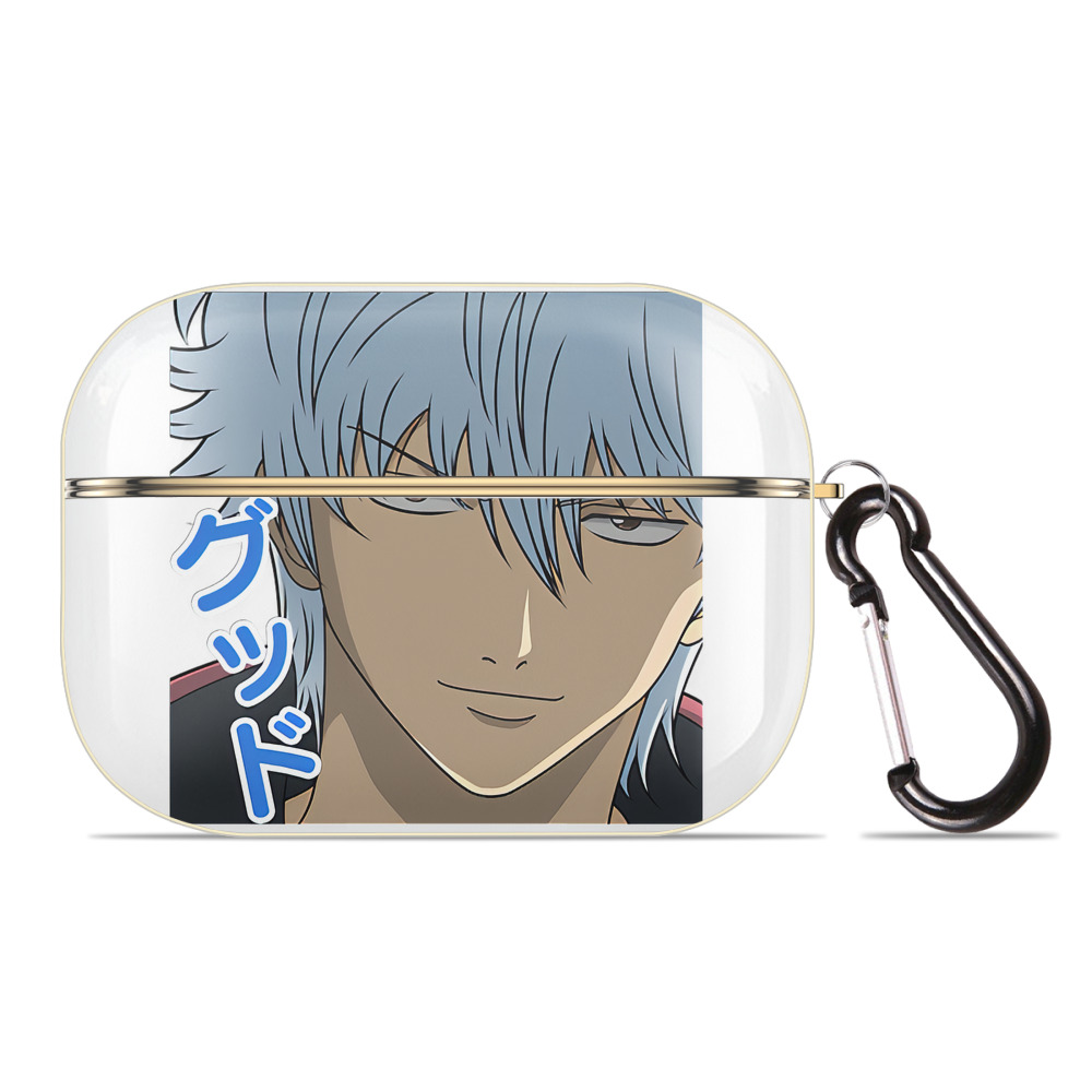 （画像用） ぎんたま 坂田銀時（さかたぎんとき） 神楽 志村新八（しむら しんぱち） GINTAMA Sakata Gintoki Kagura Shimura Shinpachi 【AirPods Pro用】ハードシェル保護ケース｜耐衝撃・防指紋・カラビナ付き商品仕様