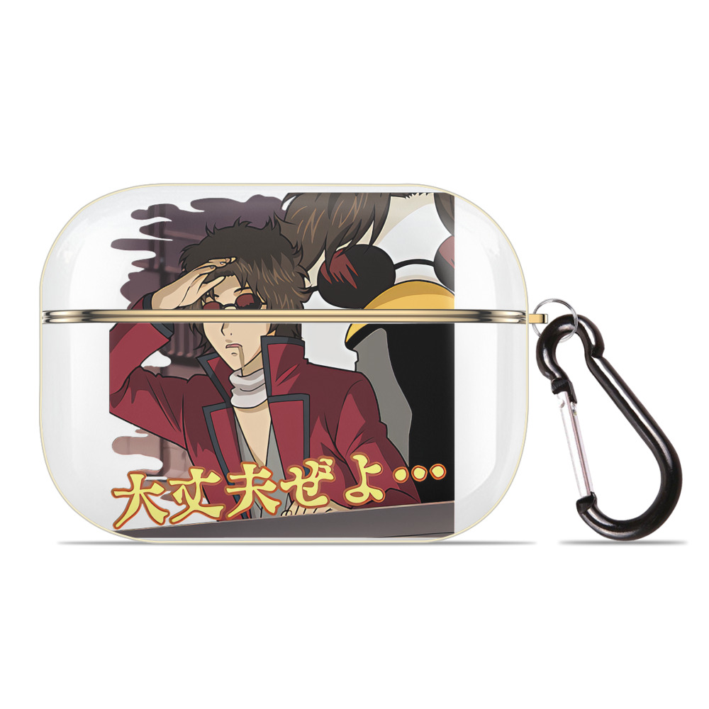 （画像用） ぎんたま 坂田銀時（さかたぎんとき） 神楽 志村新八（しむら しんぱち） GINTAMA Sakata Gintoki Kagura Shimura Shinpachi 【AirPods Pro用】ハードシェル保護ケース｜耐衝撃・防指紋・カラビナ付き商品仕様