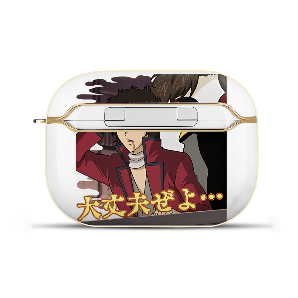 （画像用） ぎんたま 坂田銀時（さかたぎんとき） 神楽 志村新八（しむら しんぱち） GINTAMA Sakata Gintoki Kagura Shimura Shinpachi 【AirPods Pro用】ハードシェル保護ケース｜耐衝撃・防指紋・カラビナ付き商品仕様