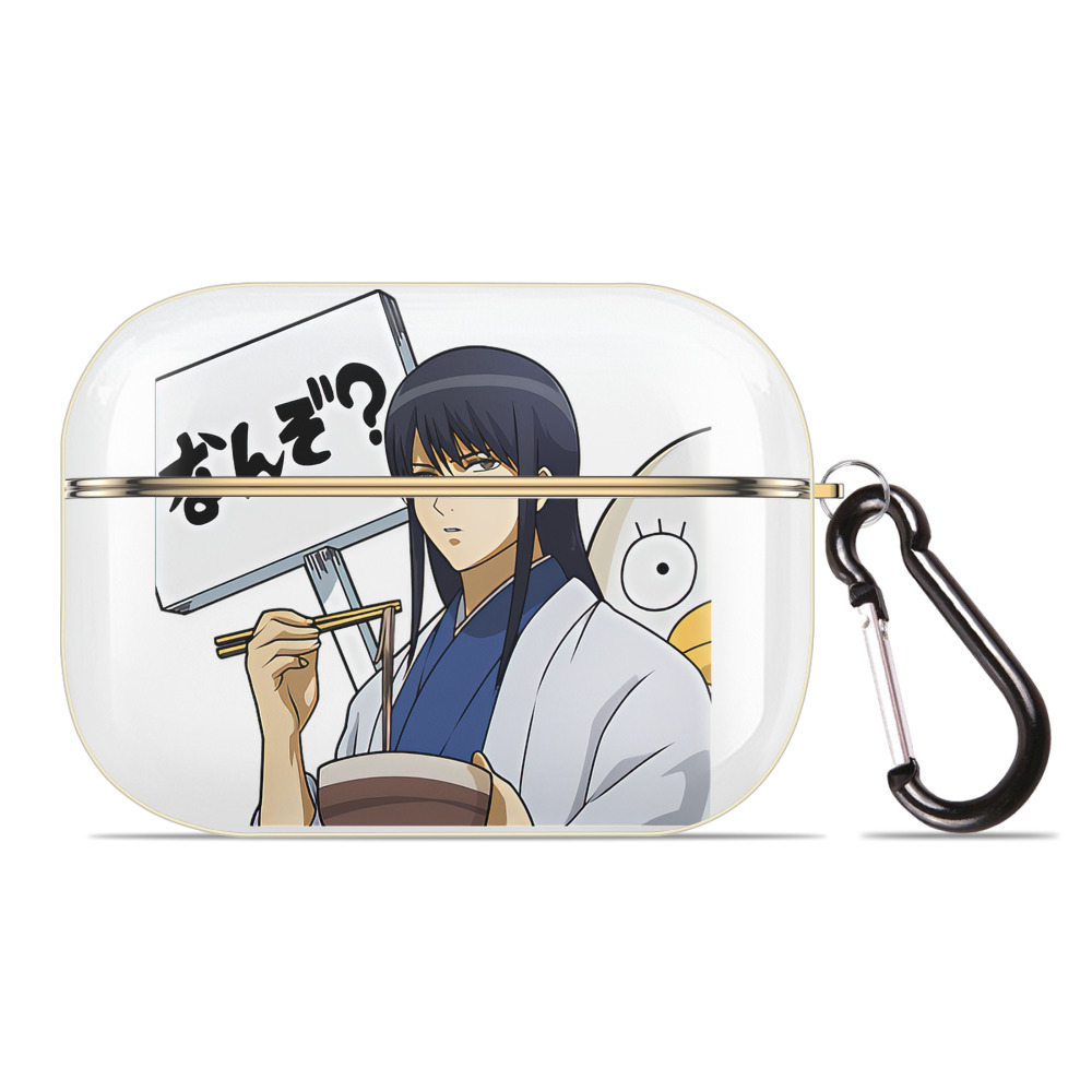 （画像用） ぎんたま 坂田銀時（さかたぎんとき） 神楽 志村新八（しむら しんぱち） GINTAMA Sakata Gintoki Kagura Shimura Shinpachi 【AirPods Pro用】ハードシェル保護ケース｜耐衝撃・防指紋・カラビナ付き商品仕様