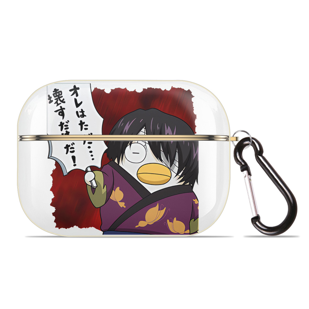 （画像用） ぎんたま 坂田銀時（さかたぎんとき） 神楽 志村新八（しむら しんぱち） GINTAMA Sakata Gintoki Kagura Shimura Shinpachi 【AirPods Pro用】ハードシェル保護ケース｜耐衝撃・防指紋・カラビナ付き商品仕様