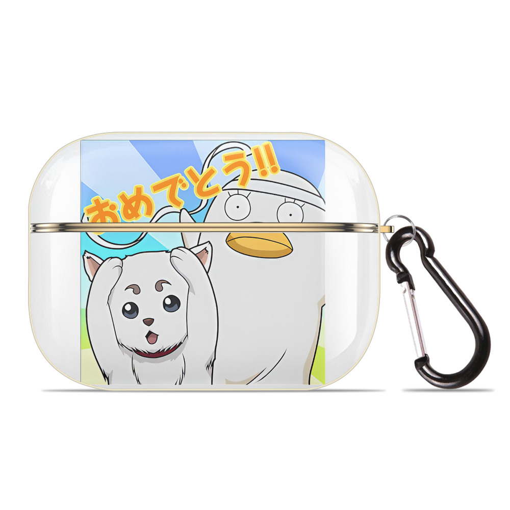 （画像用） ぎんたま 坂田銀時（さかたぎんとき） 神楽 志村新八（しむら しんぱち） GINTAMA Sakata Gintoki Kagura Shimura Shinpachi 【AirPods Pro用】ハードシェル保護ケース｜耐衝撃・防指紋・カラビナ付き商品仕様