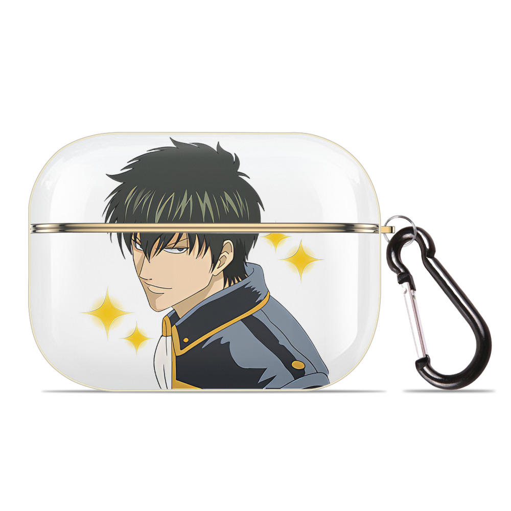 （画像用） ぎんたま 坂田銀時（さかたぎんとき） 神楽 志村新八（しむら しんぱち） GINTAMA Sakata Gintoki Kagura Shimura Shinpachi 【AirPods Pro用】ハードシェル保護ケース｜耐衝撃・防指紋・カラビナ付き商品仕様