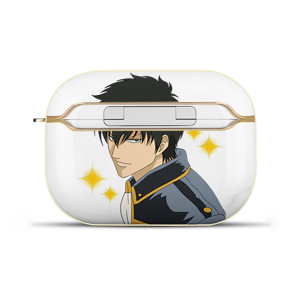 （画像用） ぎんたま 坂田銀時（さかたぎんとき） 神楽 志村新八（しむら しんぱち） GINTAMA Sakata Gintoki Kagura Shimura Shinpachi 【AirPods Pro用】ハードシェル保護ケース｜耐衝撃・防指紋・カラビナ付き商品仕様