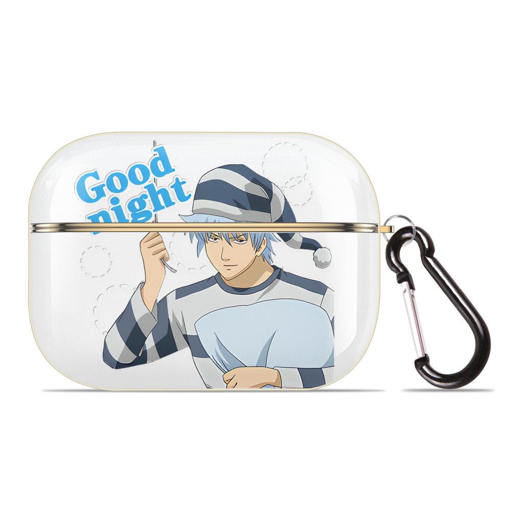 （画像用） ぎんたま 坂田銀時（さかたぎんとき） 神楽 志村新八（しむら しんぱち） GINTAMA Sakata Gintoki Kagura Shimura Shinpachi 【AirPods Pro用】ハードシェル保護ケース｜耐衝撃・防指紋・カラビナ付き商品仕様