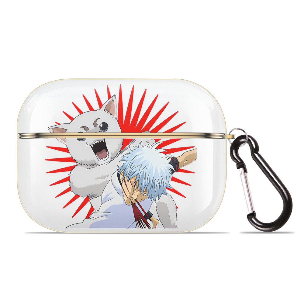（画像用） ぎんたま 坂田銀時（さかたぎんとき） 神楽 志村新八（しむら しんぱち） GINTAMA Sakata Gintoki Kagura Shimura Shinpachi 【AirPods Pro用】ハードシェル保護ケース｜耐衝撃・防指紋・カラビナ付き商品仕様