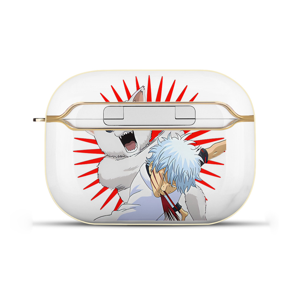 （画像用） ぎんたま 坂田銀時（さかたぎんとき） 神楽 志村新八（しむら しんぱち） GINTAMA Sakata Gintoki Kagura Shimura Shinpachi 【AirPods Pro用】ハードシェル保護ケース｜耐衝撃・防指紋・カラビナ付き商品仕様