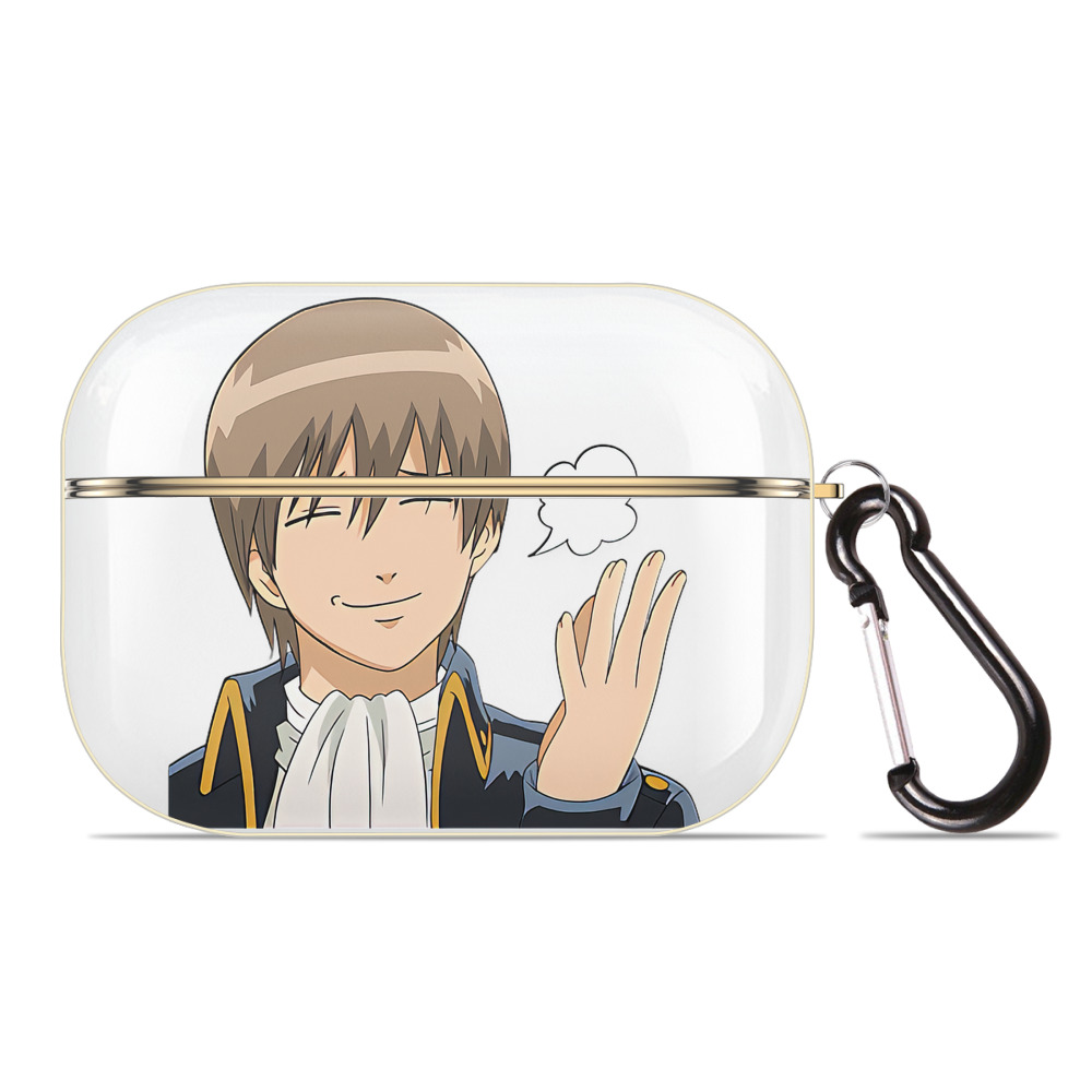 （画像用） ぎんたま 坂田銀時（さかたぎんとき） 神楽 志村新八（しむら しんぱち） GINTAMA Sakata Gintoki Kagura Shimura Shinpachi 【AirPods Pro用】ハードシェル保護ケース｜耐衝撃・防指紋・カラビナ付き商品仕様