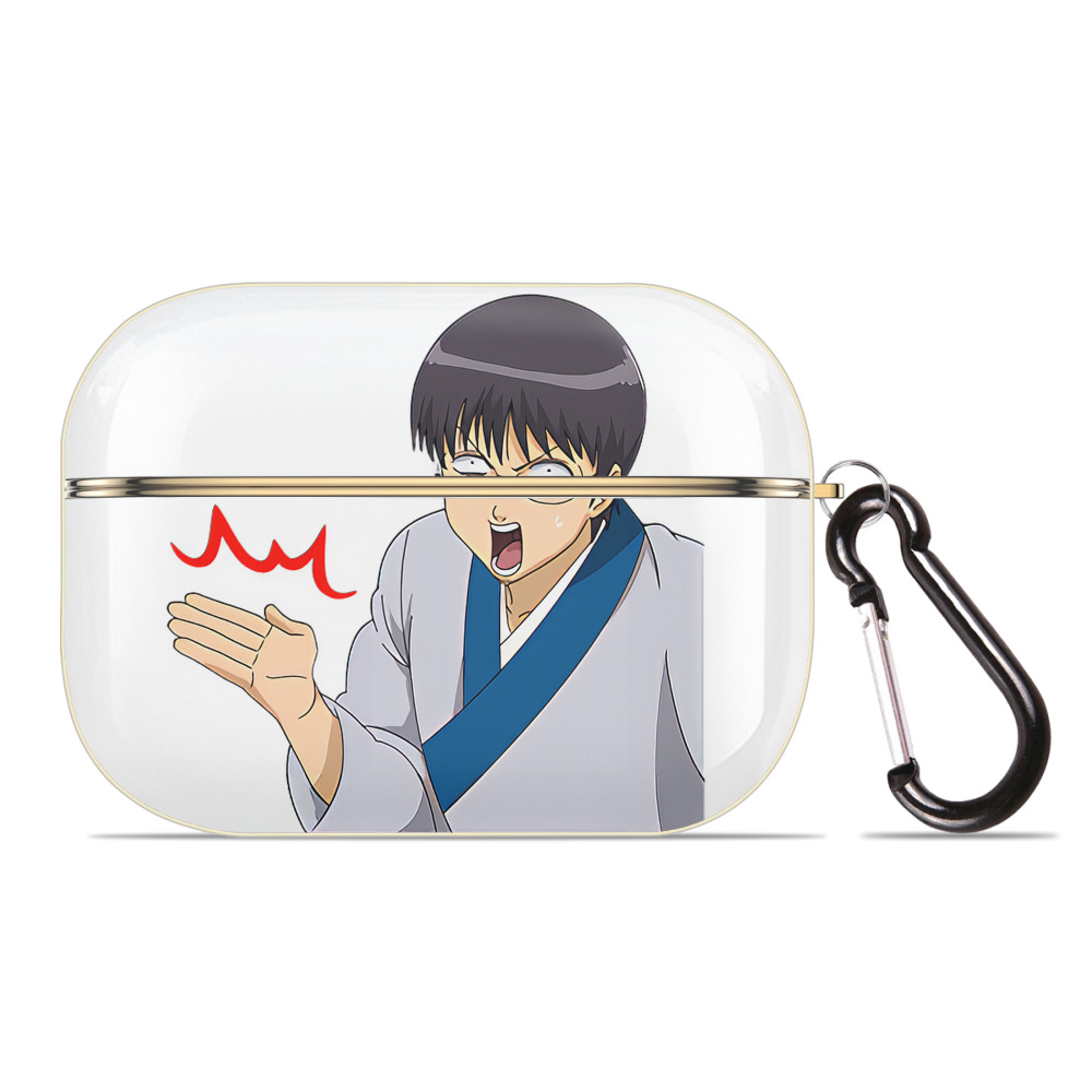 （画像用） ぎんたま 坂田銀時（さかたぎんとき） 神楽 志村新八（しむら しんぱち） GINTAMA Sakata Gintoki Kagura Shimura Shinpachi 【AirPods Pro用】ハードシェル保護ケース｜耐衝撃・防指紋・カラビナ付き商品仕様