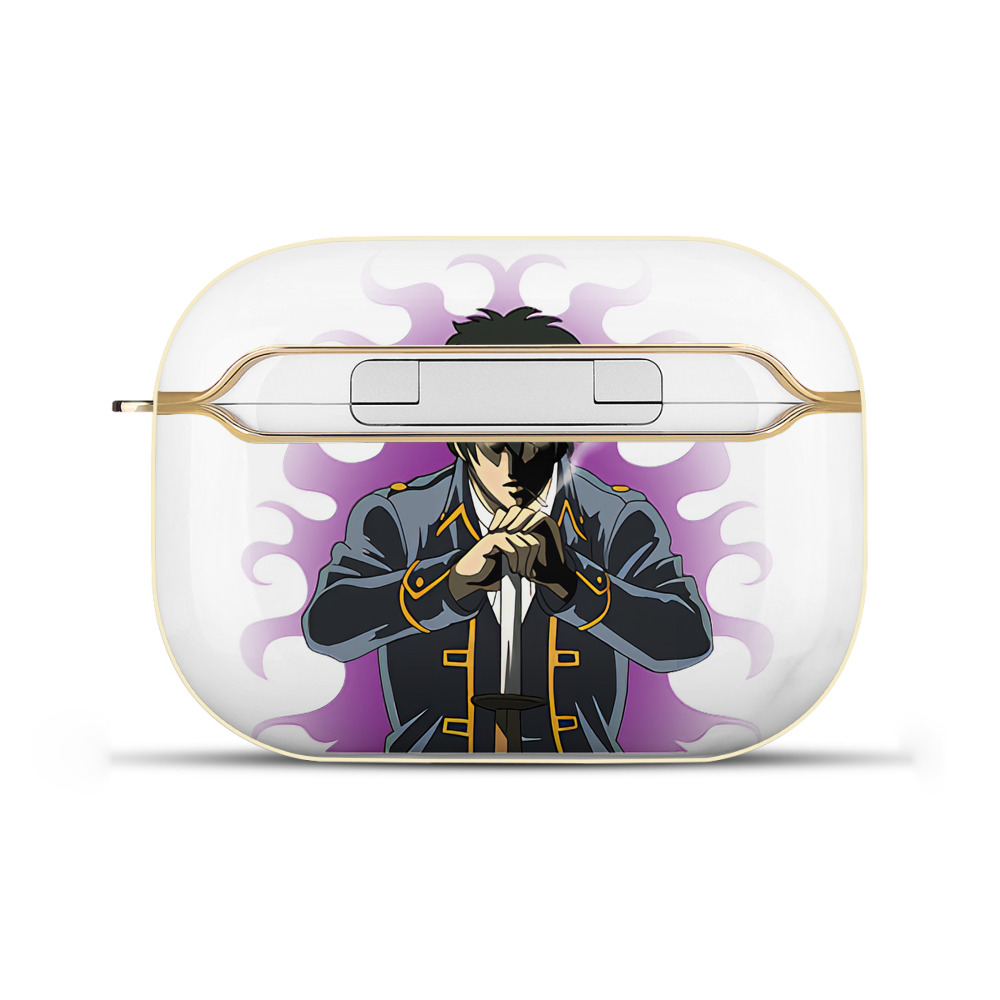 （画像用） ぎんたま 坂田銀時（さかたぎんとき） 神楽 志村新八（しむら しんぱち） GINTAMA Sakata Gintoki Kagura Shimura Shinpachi 【AirPods Pro用】ハードシェル保護ケース｜耐衝撃・防指紋・カラビナ付き商品仕様