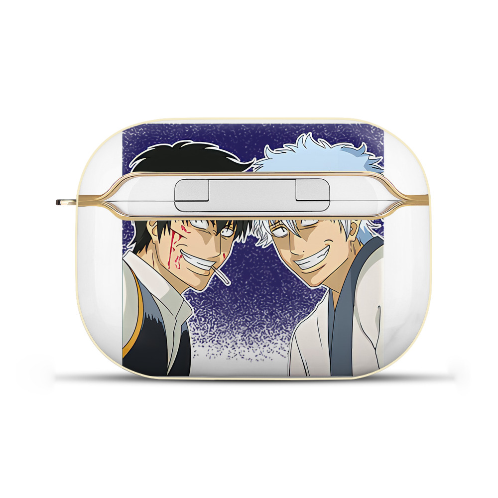 （画像用） ぎんたま 坂田銀時（さかたぎんとき） 神楽 志村新八（しむら しんぱち） GINTAMA Sakata Gintoki Kagura Shimura Shinpachi 【AirPods Pro用】ハードシェル保護ケース｜耐衝撃・防指紋・カラビナ付き商品仕様