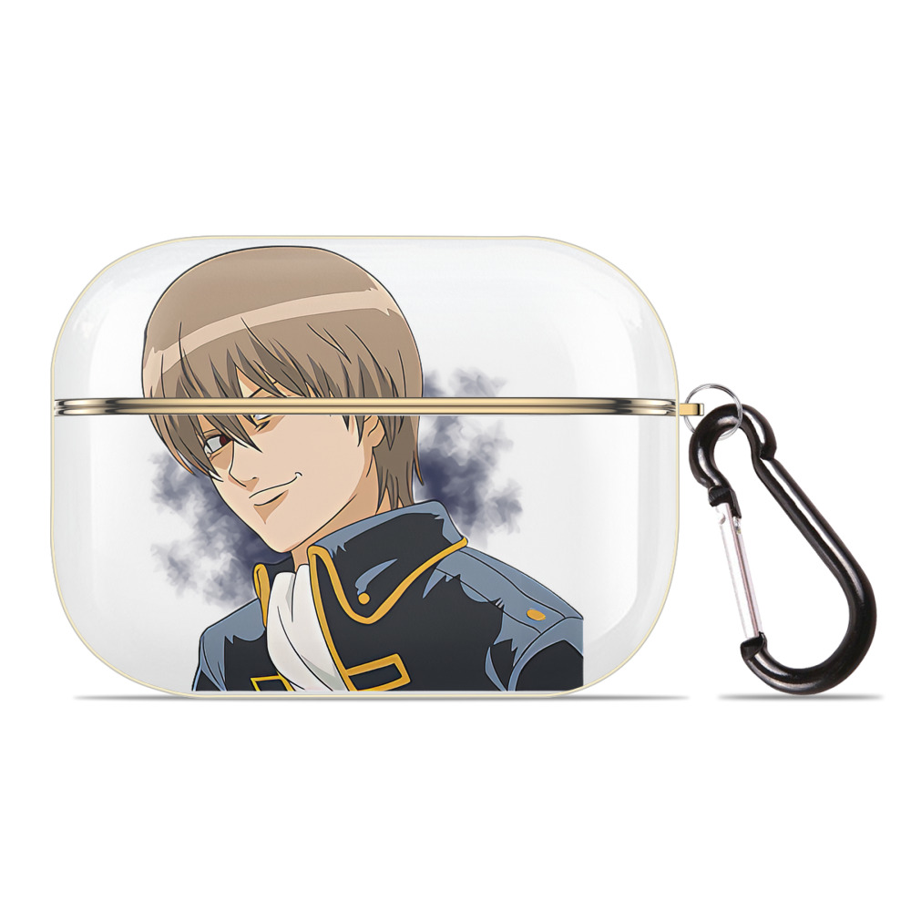 （画像用） ぎんたま 坂田銀時（さかたぎんとき） 神楽 志村新八（しむら しんぱち） GINTAMA Sakata Gintoki Kagura Shimura Shinpachi 【AirPods Pro用】ハードシェル保護ケース｜耐衝撃・防指紋・カラビナ付き商品仕様