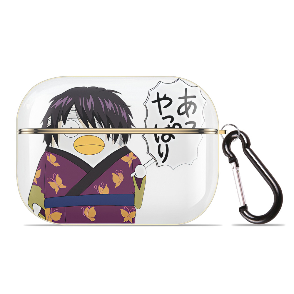 （画像用） ぎんたま 坂田銀時（さかたぎんとき） 神楽 志村新八（しむら しんぱち） GINTAMA Sakata Gintoki Kagura Shimura Shinpachi 【AirPods Pro用】ハードシェル保護ケース｜耐衝撃・防指紋・カラビナ付き商品仕様