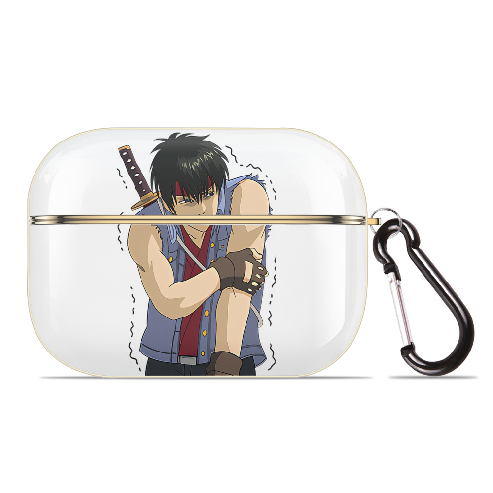 （画像用） ぎんたま 坂田銀時（さかたぎんとき） 神楽 志村新八（しむら しんぱち） GINTAMA Sakata Gintoki Kagura Shimura Shinpachi 【AirPods Pro用】ハードシェル保護ケース｜耐衝撃・防指紋・カラビナ付き商品仕様