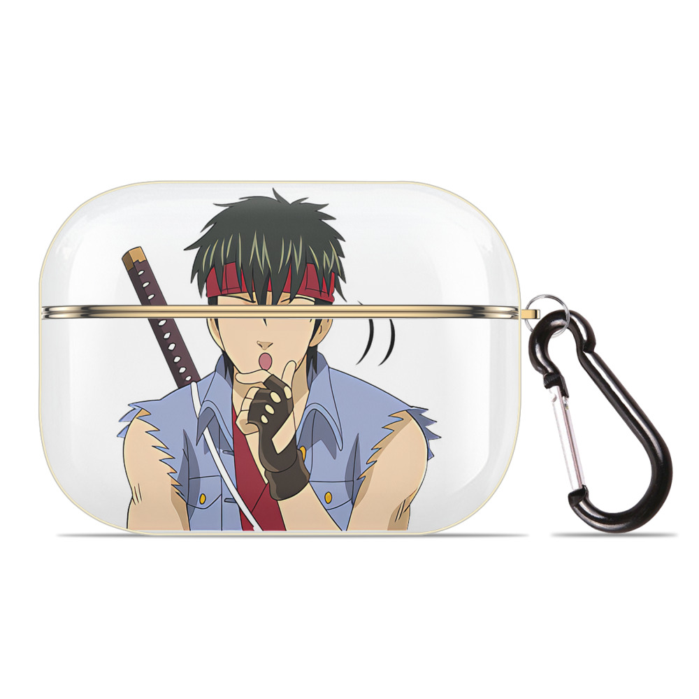 （画像用） ぎんたま 坂田銀時（さかたぎんとき） 神楽 志村新八（しむら しんぱち） GINTAMA Sakata Gintoki Kagura Shimura Shinpachi 【AirPods Pro用】ハードシェル保護ケース｜耐衝撃・防指紋・カラビナ付き商品仕様