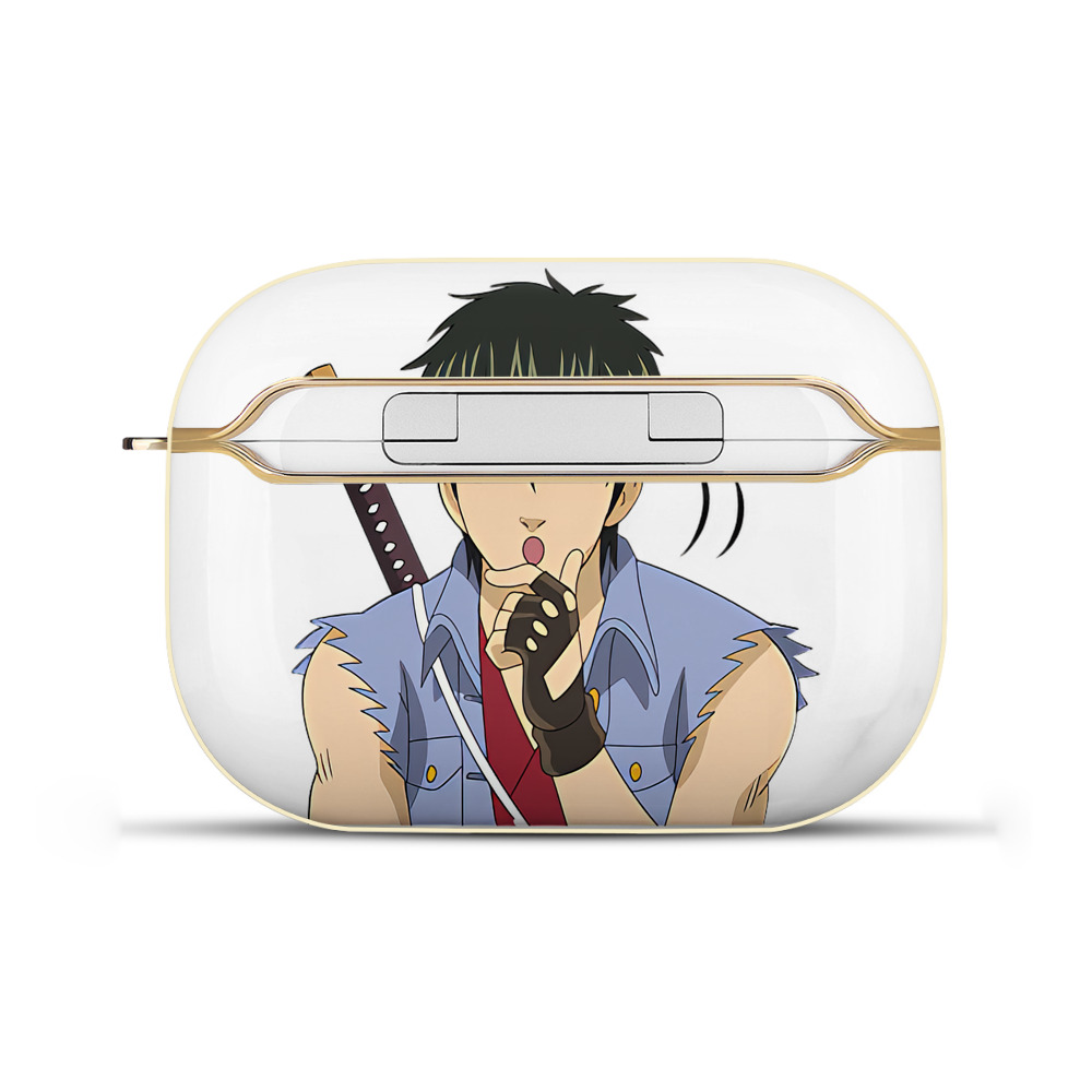 （画像用） ぎんたま 坂田銀時（さかたぎんとき） 神楽 志村新八（しむら しんぱち） GINTAMA Sakata Gintoki Kagura Shimura Shinpachi 【AirPods Pro用】ハードシェル保護ケース｜耐衝撃・防指紋・カラビナ付き商品仕様