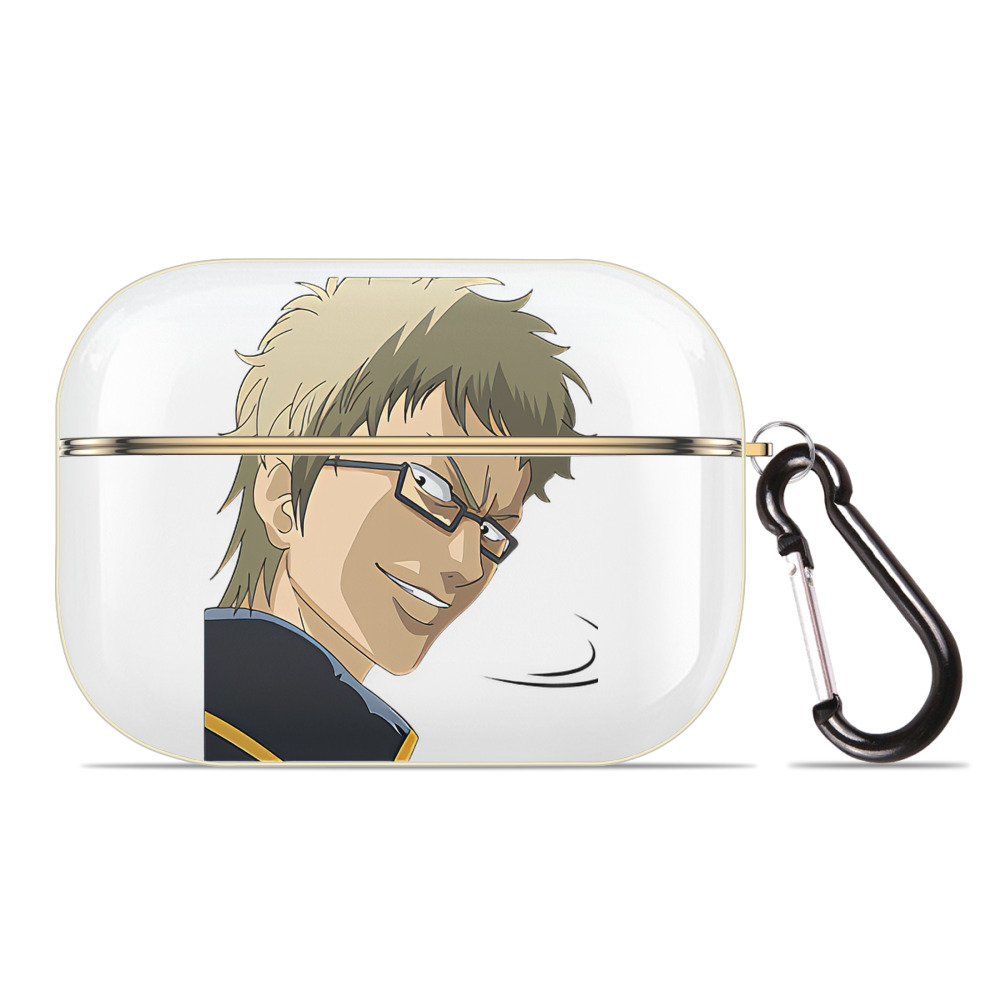 （画像用） ぎんたま 坂田銀時（さかたぎんとき） 神楽 志村新八（しむら しんぱち） GINTAMA Sakata Gintoki Kagura Shimura Shinpachi 【AirPods Pro用】ハードシェル保護ケース｜耐衝撃・防指紋・カラビナ付き商品仕様