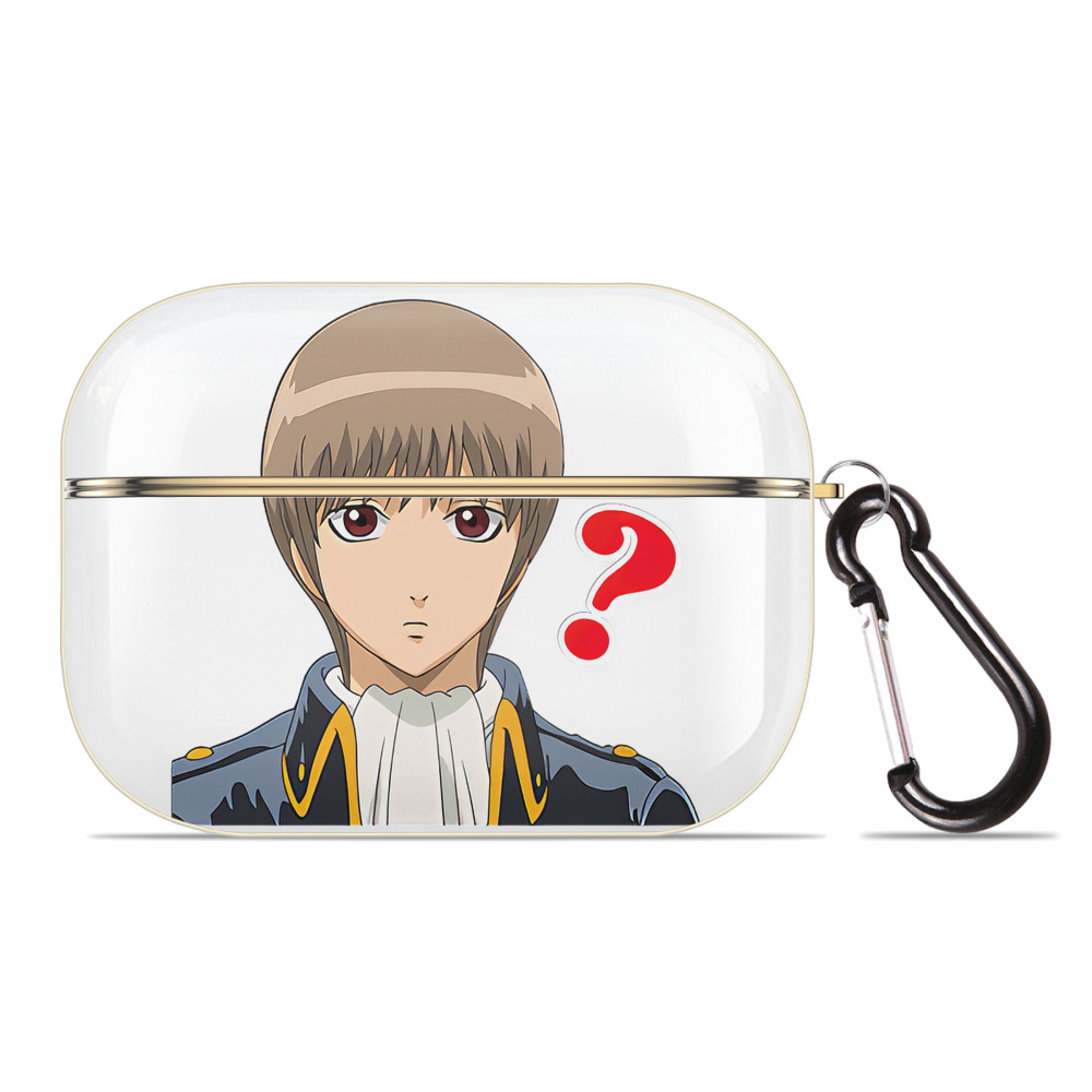 （画像用） ぎんたま 坂田銀時（さかたぎんとき） 神楽 志村新八（しむら しんぱち） GINTAMA Sakata Gintoki Kagura Shimura Shinpachi 【AirPods Pro用】ハードシェル保護ケース｜耐衝撃・防指紋・カラビナ付き商品仕様