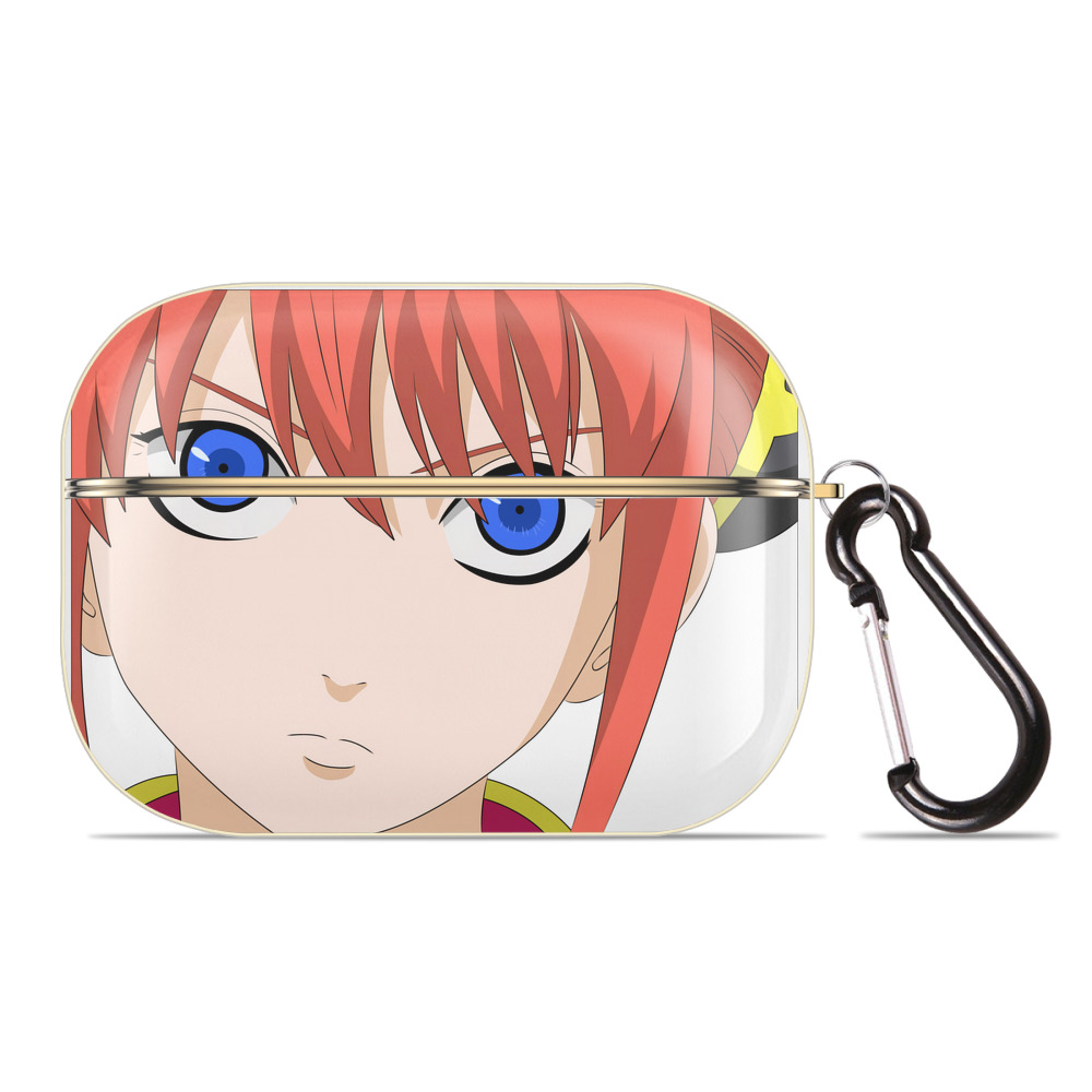 （画像用） ぎんたま 坂田銀時（さかたぎんとき） 神楽 志村新八（しむら しんぱち） GINTAMA Sakata Gintoki Kagura Shimura Shinpachi 【AirPods Pro用】ハードシェル保護ケース｜耐衝撃・防指紋・カラビナ付き商品仕様