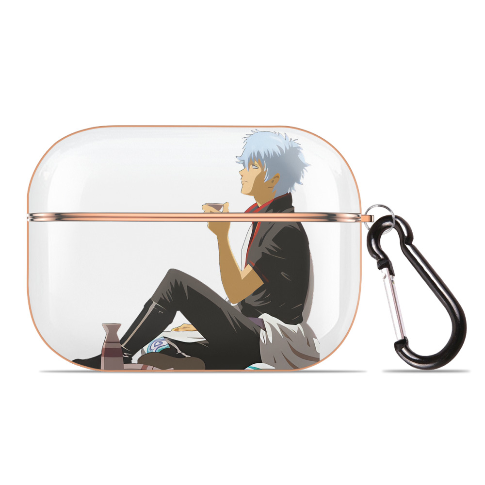 （画像用） ぎんたま 坂田銀時（さかたぎんとき） 神楽 志村新八（しむら しんぱち） GINTAMA Sakata Gintoki Kagura Shimura Shinpachi 【AirPods Pro用】ハードシェル保護ケース｜耐衝撃・防指紋・カラビナ付き商品仕様