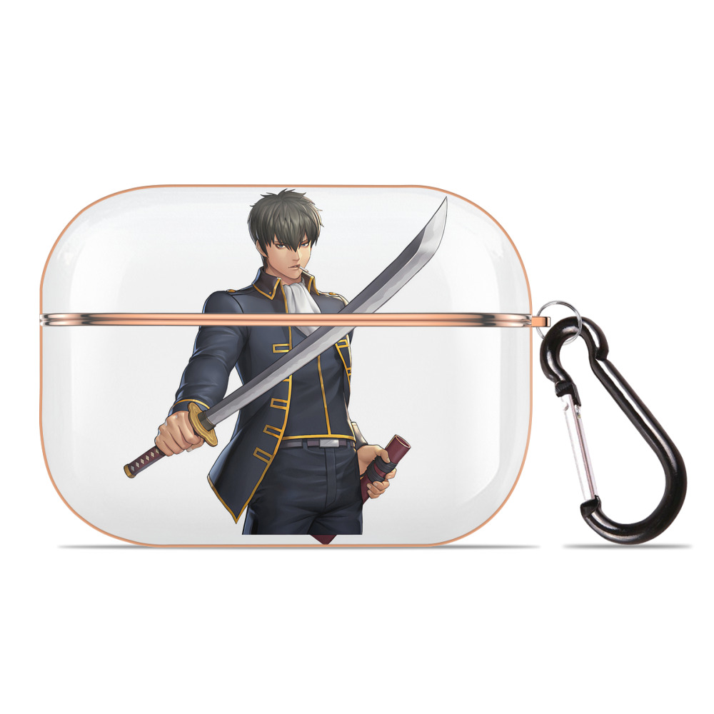 （画像用） ぎんたま 坂田銀時（さかたぎんとき） 神楽 志村新八（しむら しんぱち） GINTAMA Sakata Gintoki Kagura Shimura Shinpachi 【AirPods Pro用】ハードシェル保護ケース｜耐衝撃・防指紋・カラビナ付き商品仕様