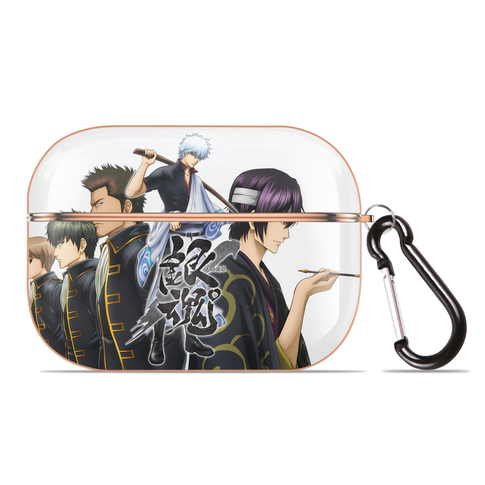 （画像用） ぎんたま 坂田銀時（さかたぎんとき） 神楽 志村新八（しむら しんぱち） GINTAMA Sakata Gintoki Kagura Shimura Shinpachi 【AirPods Pro用】ハードシェル保護ケース｜耐衝撃・防指紋・カラビナ付き商品仕様