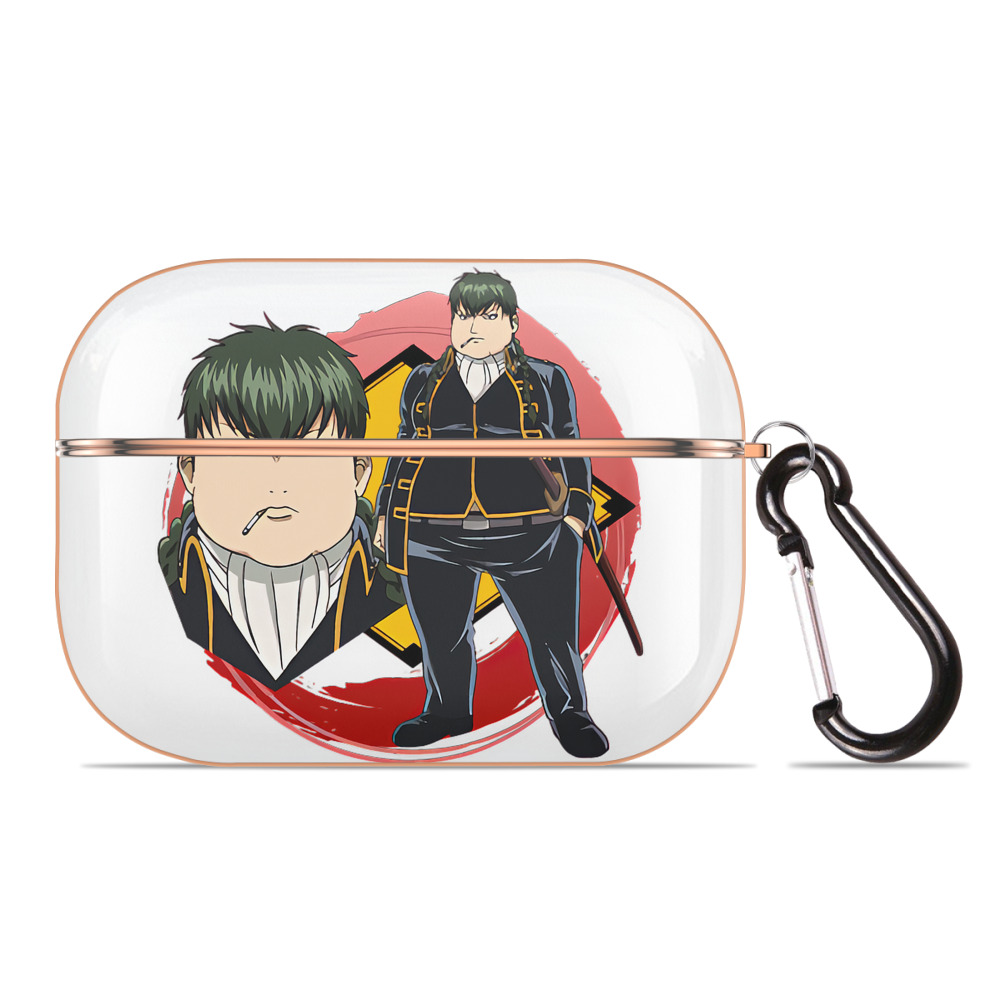 （画像用） ぎんたま 坂田銀時（さかたぎんとき） 神楽 志村新八（しむら しんぱち） GINTAMA Sakata Gintoki Kagura Shimura Shinpachi 【AirPods Pro用】ハードシェル保護ケース｜耐衝撃・防指紋・カラビナ付き商品仕様