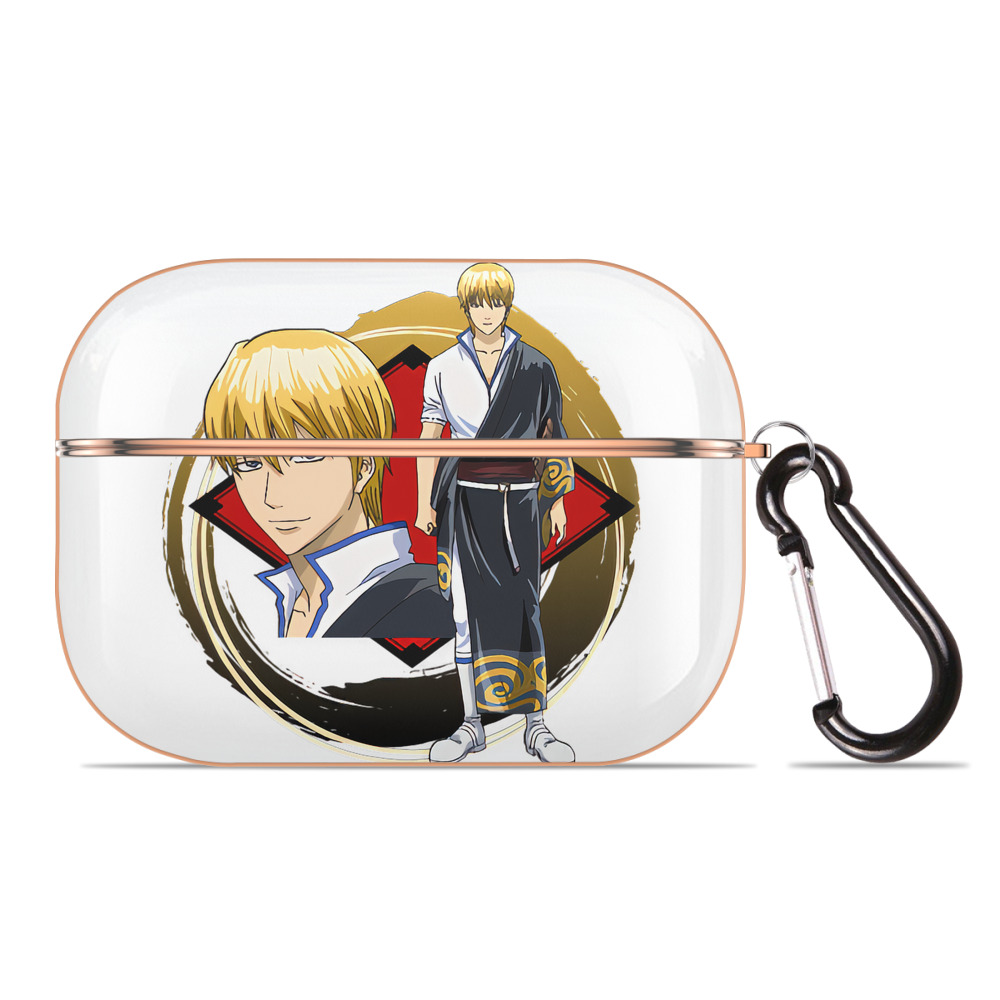 （画像用） ぎんたま 坂田銀時（さかたぎんとき） 神楽 志村新八（しむら しんぱち） GINTAMA Sakata Gintoki Kagura Shimura Shinpachi 【AirPods Pro用】ハードシェル保護ケース｜耐衝撃・防指紋・カラビナ付き商品仕様