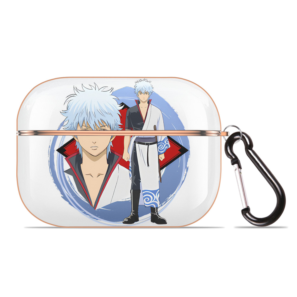 （画像用） ぎんたま 坂田銀時（さかたぎんとき） 神楽 志村新八（しむら しんぱち） GINTAMA Sakata Gintoki Kagura Shimura Shinpachi 【AirPods Pro用】ハードシェル保護ケース｜耐衝撃・防指紋・カラビナ付き商品仕様