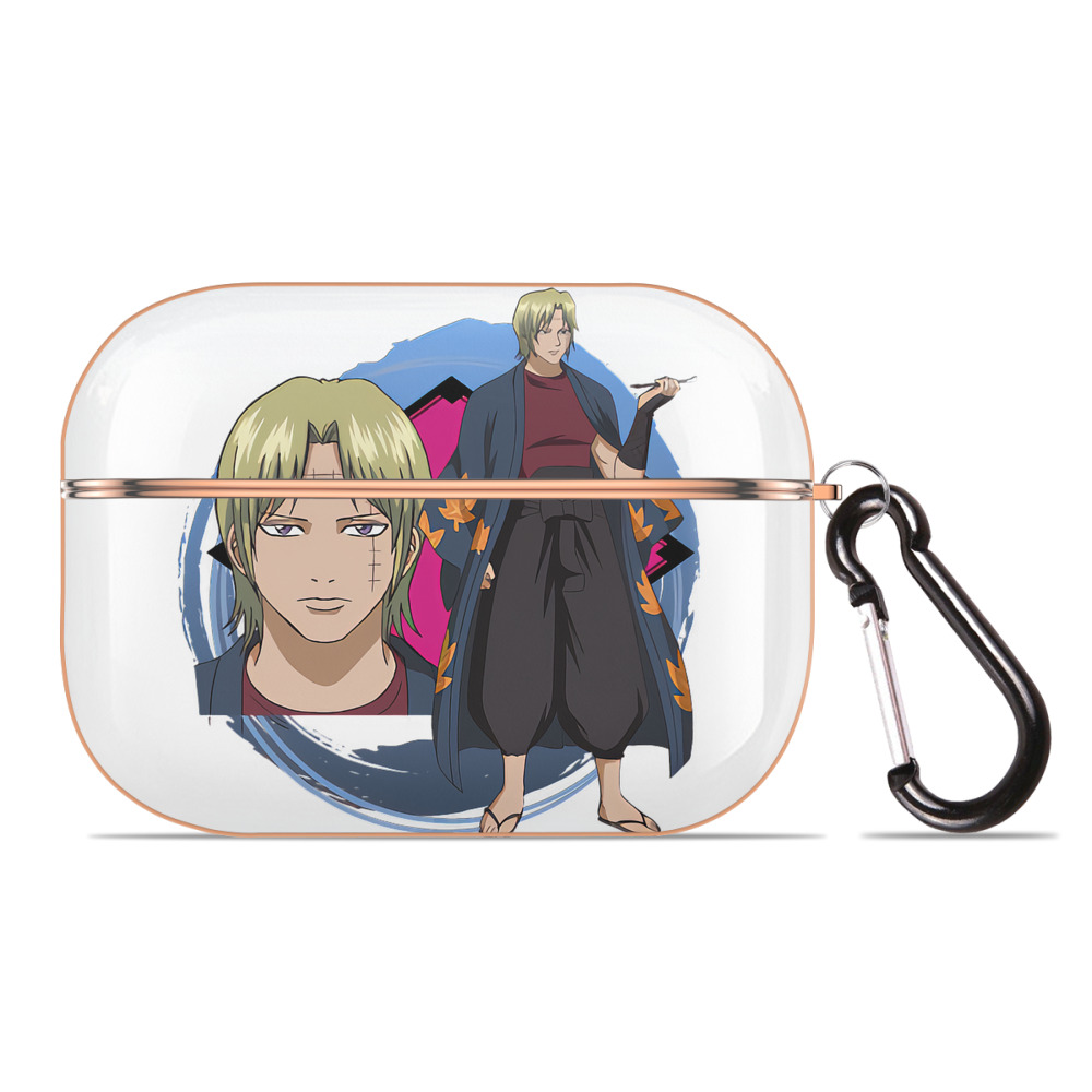 （画像用） ぎんたま 坂田銀時（さかたぎんとき） 神楽 志村新八（しむら しんぱち） GINTAMA Sakata Gintoki Kagura Shimura Shinpachi 【AirPods Pro用】ハードシェル保護ケース｜耐衝撃・防指紋・カラビナ付き商品仕様