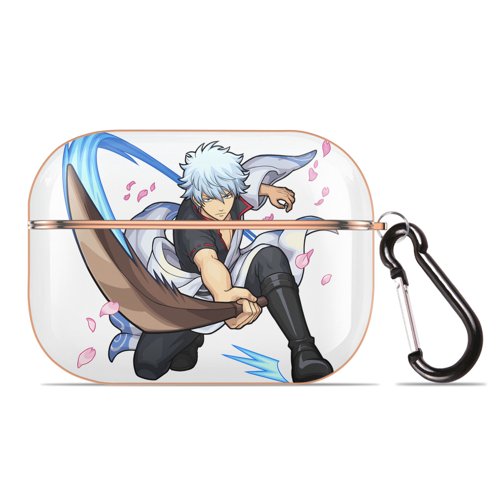 （画像用） ぎんたま 坂田銀時（さかたぎんとき） 神楽 志村新八（しむら しんぱち） GINTAMA Sakata Gintoki Kagura Shimura Shinpachi 【AirPods Pro用】ハードシェル保護ケース｜耐衝撃・防指紋・カラビナ付き商品仕様