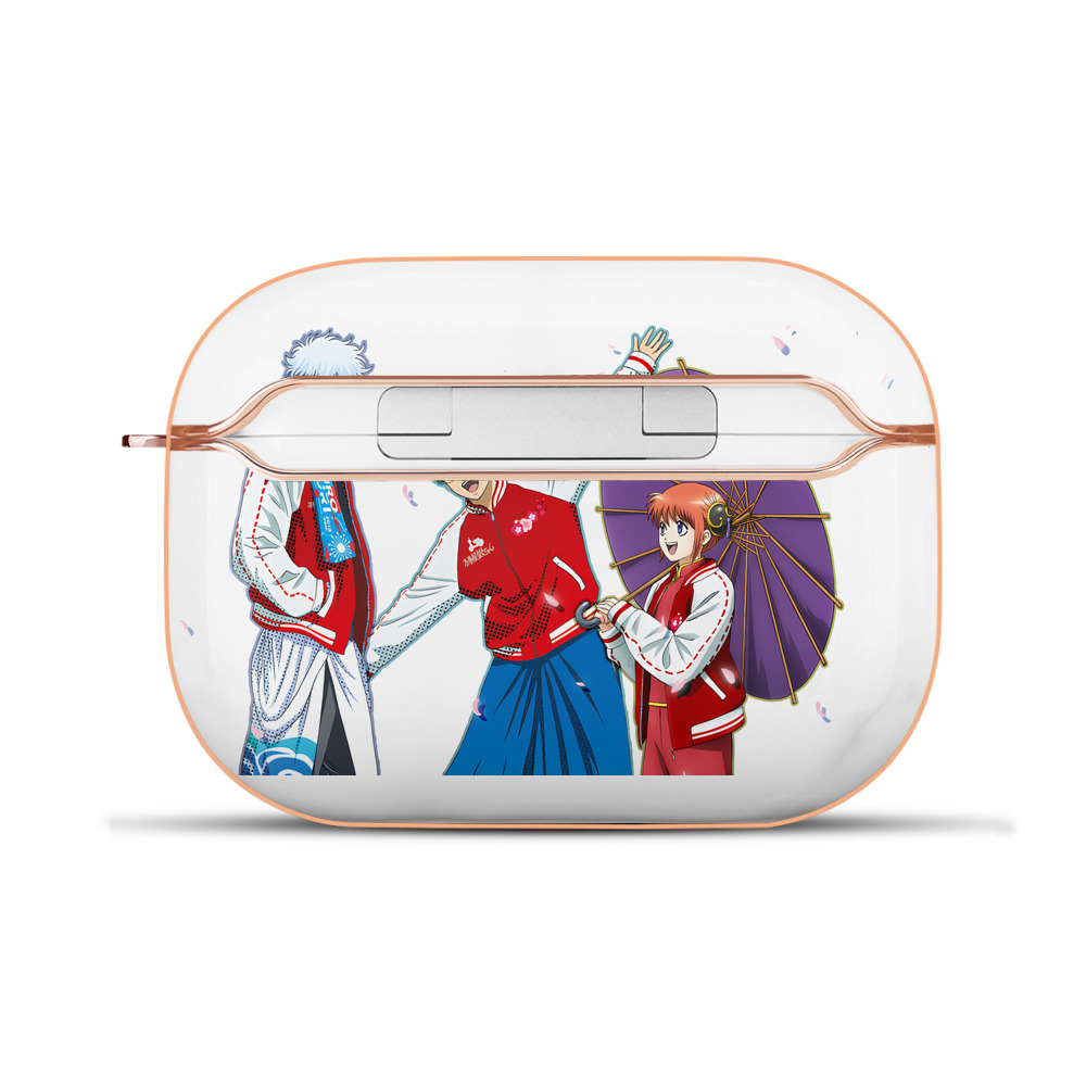 （画像用） ぎんたま 坂田銀時（さかたぎんとき） 神楽 志村新八（しむら しんぱち） GINTAMA Sakata Gintoki Kagura Shimura Shinpachi 【AirPods Pro用】ハードシェル保護ケース｜耐衝撃・防指紋・カラビナ付き商品仕様