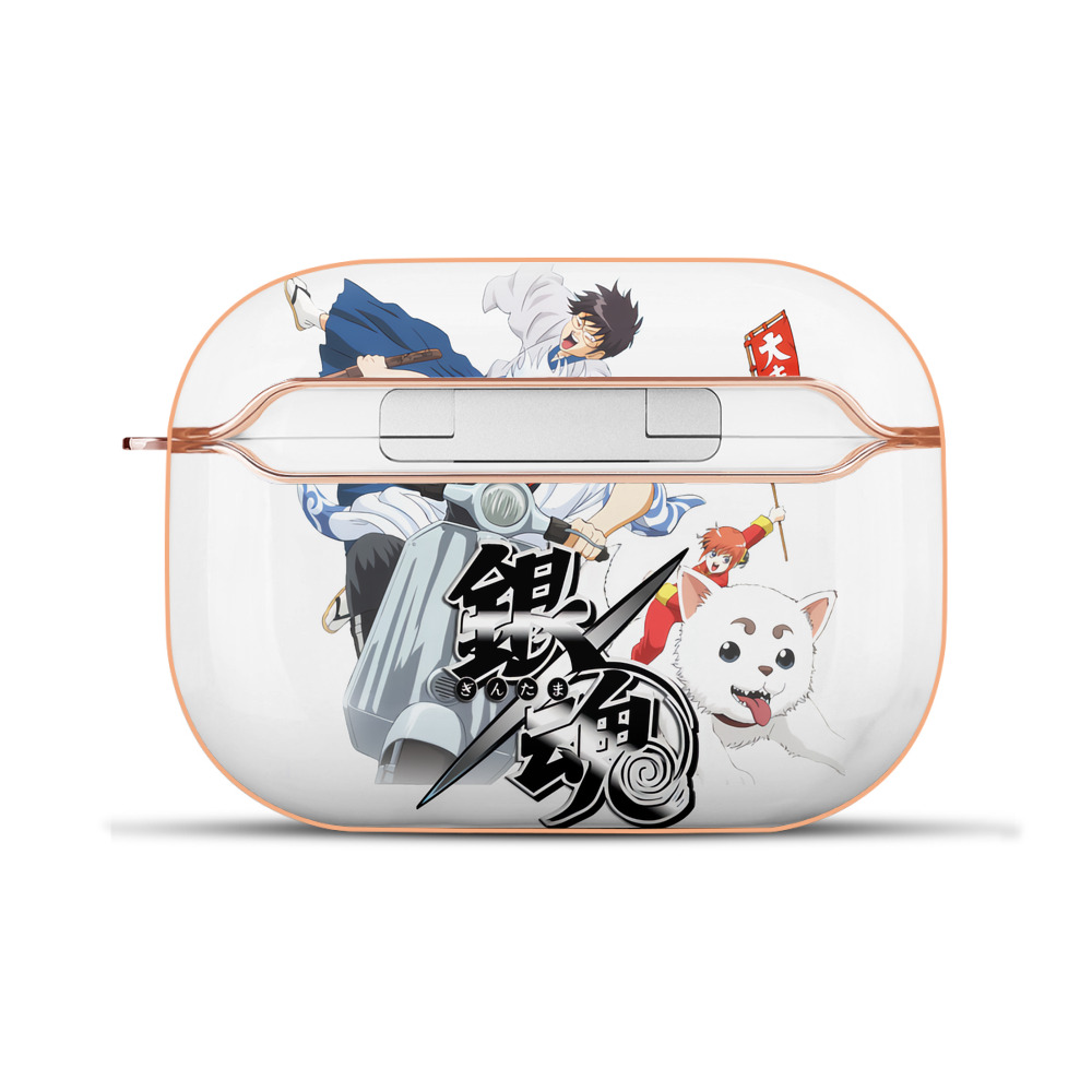 （画像用） ぎんたま 坂田銀時（さかたぎんとき） 神楽 志村新八（しむら しんぱち） GINTAMA Sakata Gintoki Kagura Shimura Shinpachi 【AirPods Pro用】ハードシェル保護ケース｜耐衝撃・防指紋・カラビナ付き商品仕様