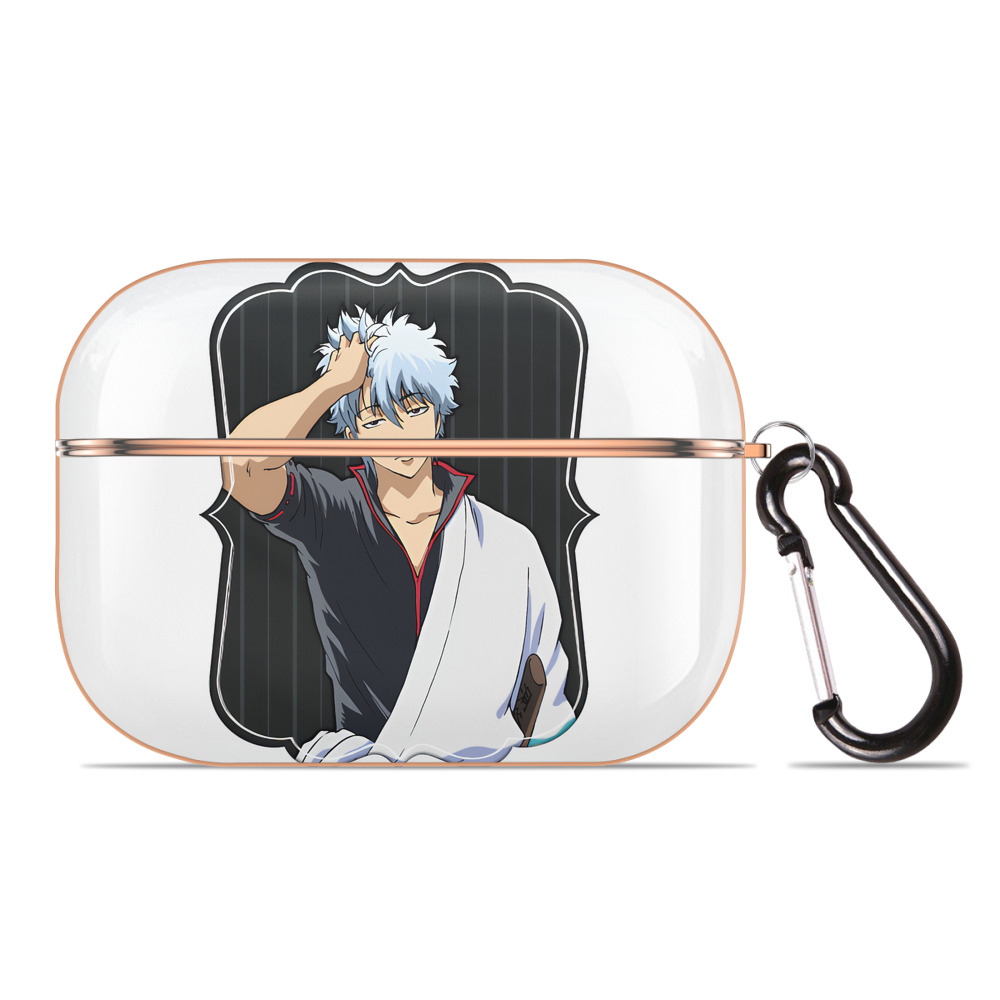 （画像用） ぎんたま 坂田銀時（さかたぎんとき） 神楽 志村新八（しむら しんぱち） GINTAMA Sakata Gintoki Kagura Shimura Shinpachi 【AirPods Pro用】ハードシェル保護ケース｜耐衝撃・防指紋・カラビナ付き商品仕様