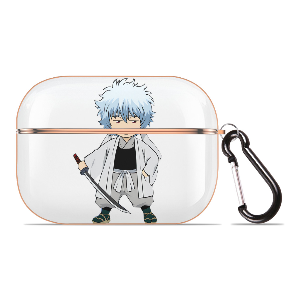 （画像用） ぎんたま 坂田銀時（さかたぎんとき） 神楽 志村新八（しむら しんぱち） GINTAMA Sakata Gintoki Kagura Shimura Shinpachi 【AirPods Pro用】ハードシェル保護ケース｜耐衝撃・防指紋・カラビナ付き商品仕様