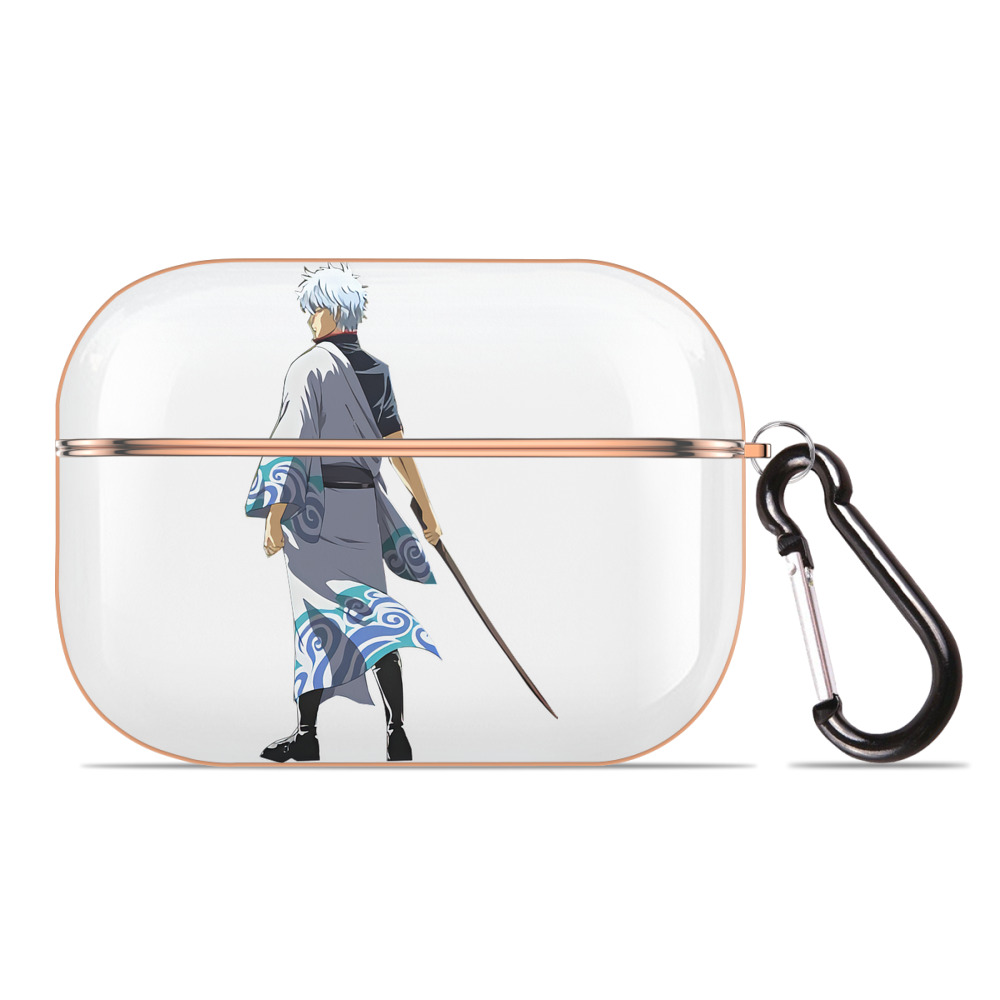（画像用） ぎんたま 坂田銀時（さかたぎんとき） 神楽 志村新八（しむら しんぱち） GINTAMA Sakata Gintoki Kagura Shimura Shinpachi 【AirPods Pro用】ハードシェル保護ケース｜耐衝撃・防指紋・カラビナ付き商品仕様