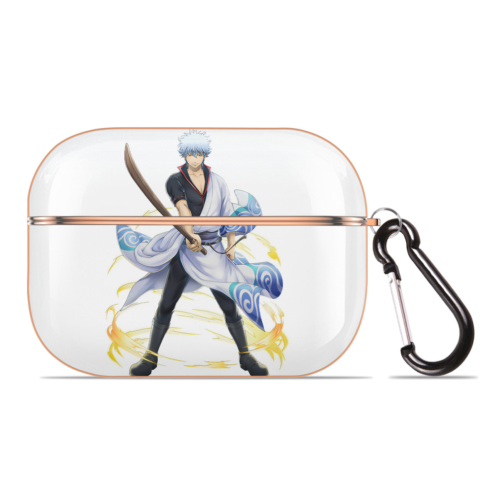 （画像用） ぎんたま 坂田銀時（さかたぎんとき） 神楽 志村新八（しむら しんぱち） GINTAMA Sakata Gintoki Kagura Shimura Shinpachi 【AirPods Pro用】ハードシェル保護ケース｜耐衝撃・防指紋・カラビナ付き商品仕様