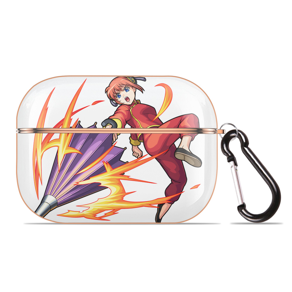 （画像用） ぎんたま 坂田銀時（さかたぎんとき） 神楽 志村新八（しむら しんぱち） GINTAMA Sakata Gintoki Kagura Shimura Shinpachi 【AirPods Pro用】ハードシェル保護ケース｜耐衝撃・防指紋・カラビナ付き商品仕様