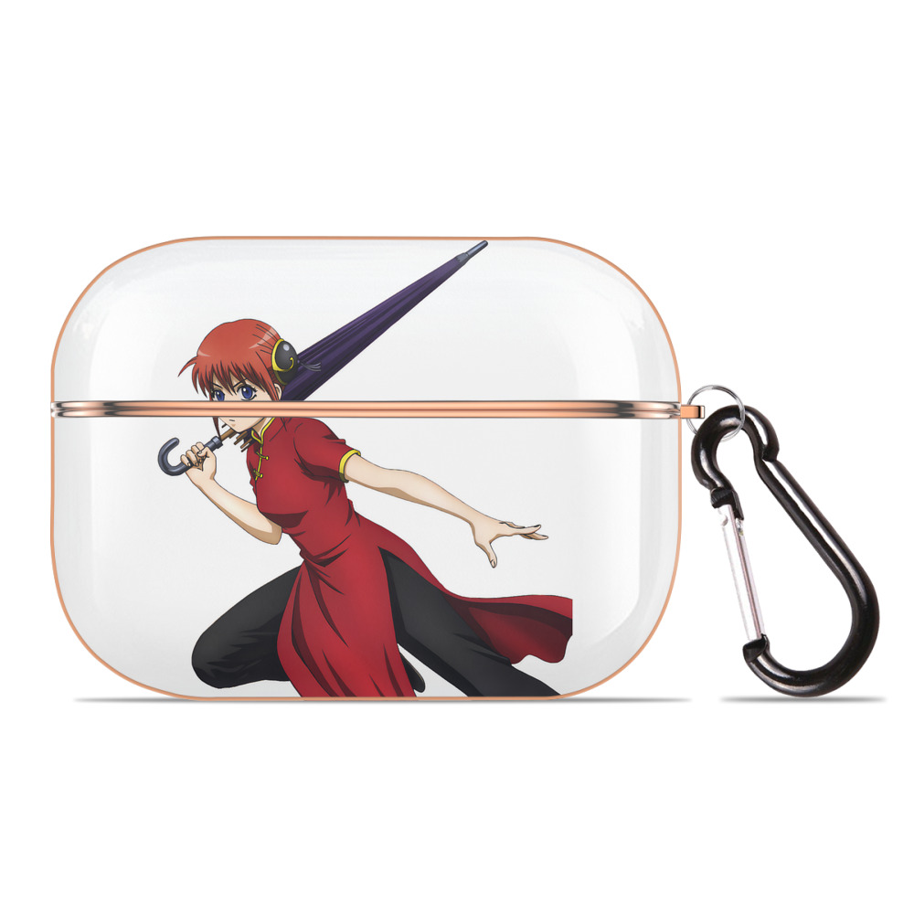 （画像用） ぎんたま 坂田銀時（さかたぎんとき） 神楽 志村新八（しむら しんぱち） GINTAMA Sakata Gintoki Kagura Shimura Shinpachi 【AirPods Pro用】ハードシェル保護ケース｜耐衝撃・防指紋・カラビナ付き商品仕様