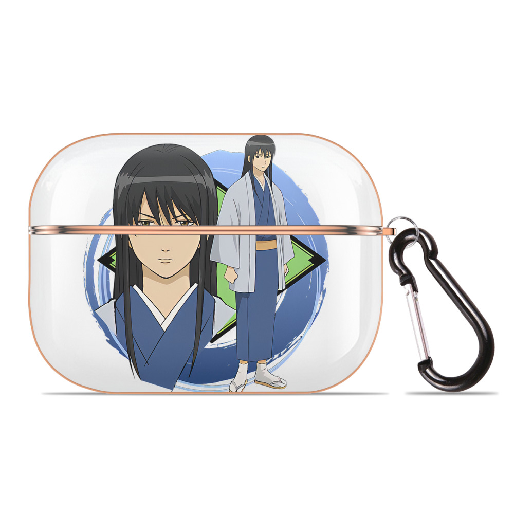 （画像用） ぎんたま 坂田銀時（さかたぎんとき） 神楽 志村新八（しむら しんぱち） GINTAMA Sakata Gintoki Kagura Shimura Shinpachi 【AirPods Pro用】ハードシェル保護ケース｜耐衝撃・防指紋・カラビナ付き商品仕様