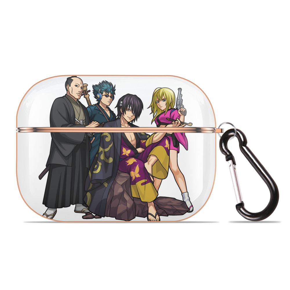 （画像用） ぎんたま 坂田銀時（さかたぎんとき） 神楽 志村新八（しむら しんぱち） GINTAMA Sakata Gintoki Kagura Shimura Shinpachi 【AirPods Pro用】ハードシェル保護ケース｜耐衝撃・防指紋・カラビナ付き商品仕様