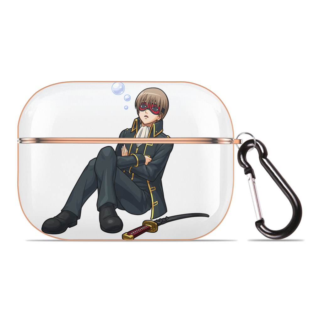 （画像用） ぎんたま 坂田銀時（さかたぎんとき） 神楽 志村新八（しむら しんぱち） GINTAMA Sakata Gintoki Kagura Shimura Shinpachi 【AirPods Pro用】ハードシェル保護ケース｜耐衝撃・防指紋・カラビナ付き商品仕様