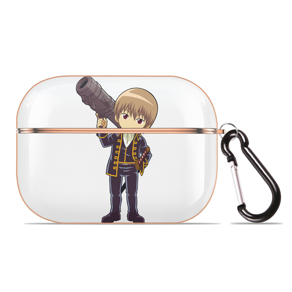 （画像用） ぎんたま 坂田銀時（さかたぎんとき） 神楽 志村新八（しむら しんぱち） GINTAMA Sakata Gintoki Kagura Shimura Shinpachi 【AirPods Pro用】ハードシェル保護ケース｜耐衝撃・防指紋・カラビナ付き商品仕様