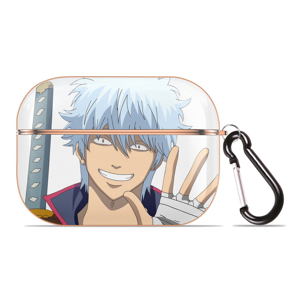 （画像用） ぎんたま 坂田銀時（さかたぎんとき） 神楽 志村新八（しむら しんぱち） GINTAMA Sakata Gintoki Kagura Shimura Shinpachi 【AirPods Pro用】ハードシェル保護ケース｜耐衝撃・防指紋・カラビナ付き商品仕様